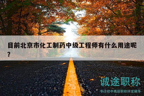 目前北京市化工制药中级工程师有什么用途呢？