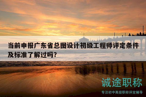 当前申报广东省总图设计初级工程师评定条件及标准了解过吗？