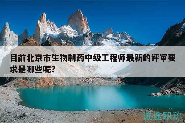 目前北京市生物制药中级工程师最新的评审要求是哪些呢？