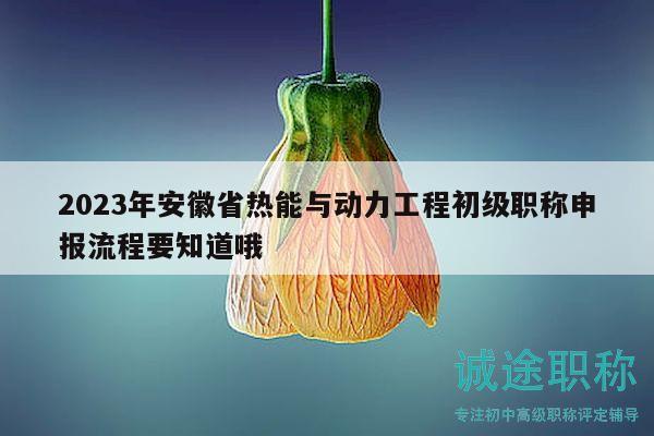 2023年安徽省热能与动力工程初级职称申报流程要知道哦
