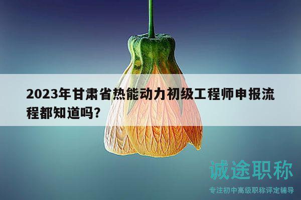 2023年甘肃省热能动力初级工程师申报流程都知道吗？