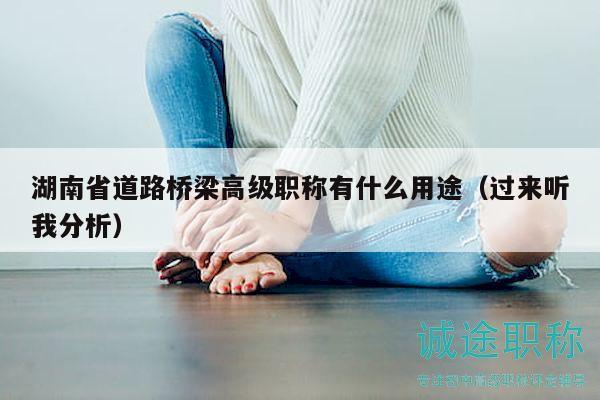 湖南省道路桥梁高级职称有什么用途（过来听我分析）