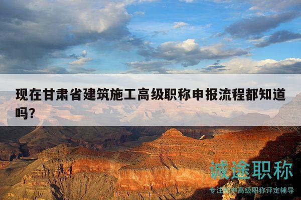 现在甘肃省建筑施工高级职称申报流程都知道吗？