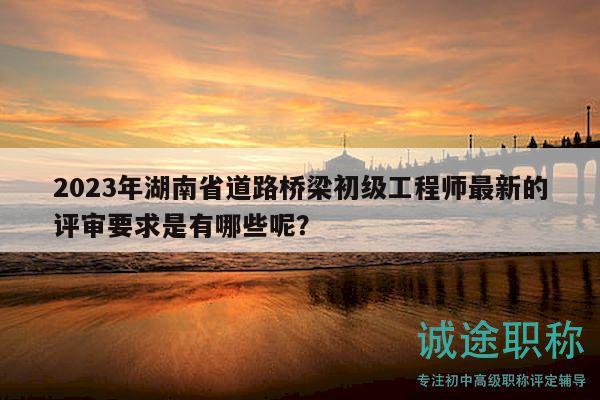 2023年湖南省道路桥梁初级工程师最新的评审要求是有哪些呢？