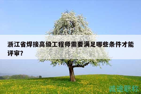 浙江省焊接高级工程师需要满足哪些条件才能评审？
