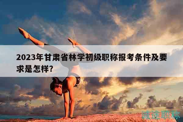 2023年甘肃省林学初级职称报考条件及要求是怎样？