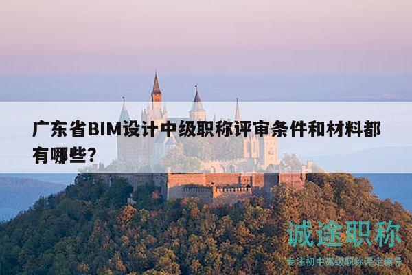 广东省BIM设计中级职称评审条件和材料都有哪些？