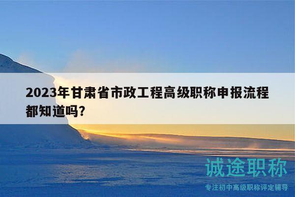 2023年甘肃省市政工程高级职称申报流程都知道吗？