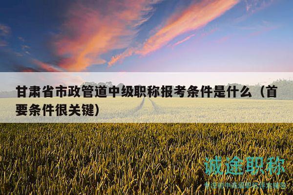 甘肃省市政管道中级职称报考条件是什么（首要条件很关键）