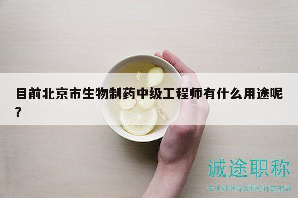 目前北京市生物制药中级工程师有什么用途呢？