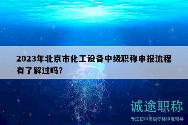 2023年北京市化工设备中级职称申报流程有了解过吗？
