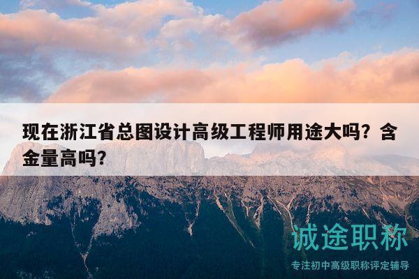 现在浙江省总图设计高级工程师用途大吗？含金量高吗？