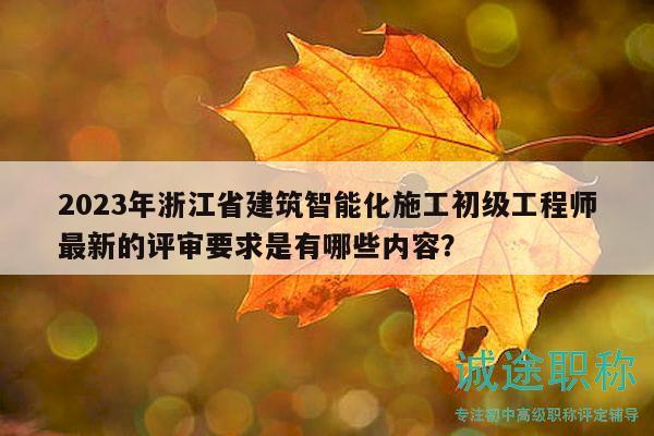 2023年浙江省建筑智能化施工初级工程师最新的评审要求是有哪些内容？