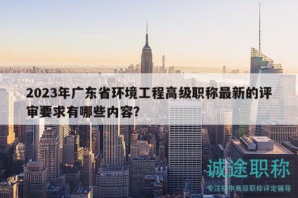 2023年广东省环境工程高级职称最新的评审要求有哪些内容？