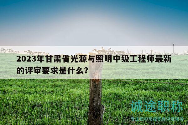 2023年甘肃省光源与照明中级工程师最新的评审要求是什么？