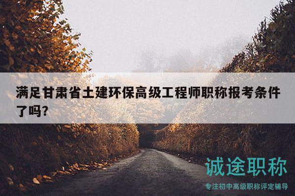 满足甘肃省土建环保高级工程师职称报考条件了吗？
