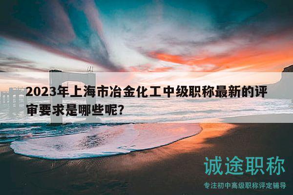 2023年上海市冶金化工中级职称最新的评审要求是哪些呢？
