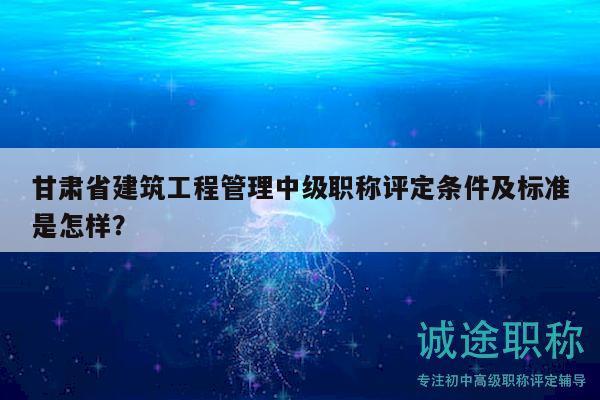 甘肃省建筑工程管理中级职称评定条件及标准是怎样？
