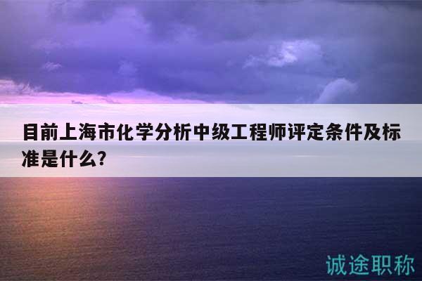 目前上海市化学分析中级工程师评定条件及标准是什么？