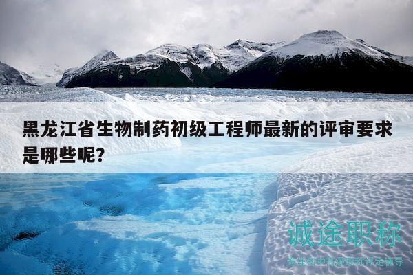 黑龙江省生物制药初级工程师最新的评审要求是哪些呢？
