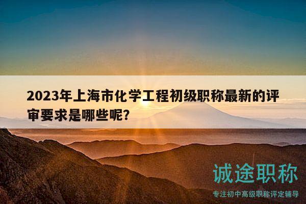 2023年上海市化学工程初级职称最新的评审要求是哪些呢？