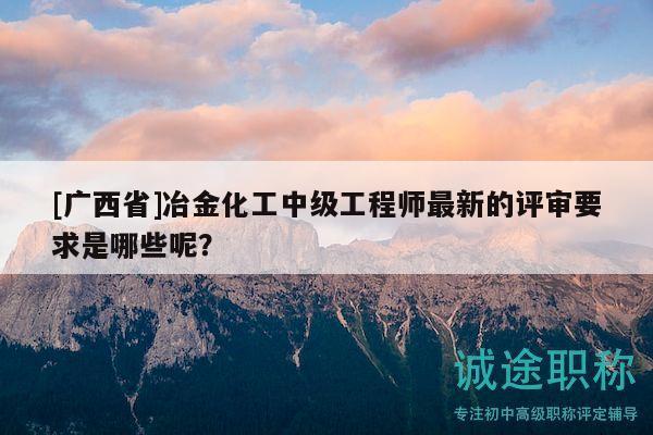 [广西省]冶金化工中级工程师最新的评审要求是哪些呢？