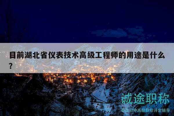 目前湖北省仪表技术高级工程师的用途是什么？