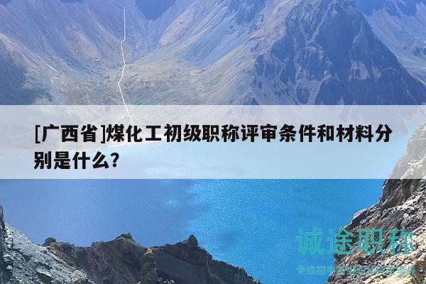 [广西省]煤化工初级职称评审条件和材料分别是什么？