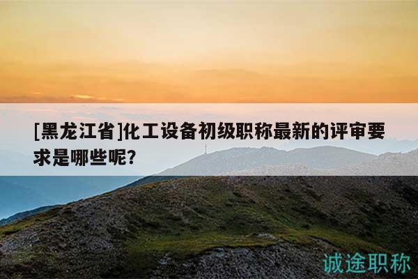 [黑龙江省]化工设备初级职称最新的评审要求是哪些呢？
