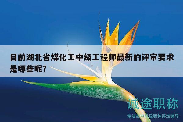 目前湖北省煤化工中级工程师最新的评审要求是哪些呢？
