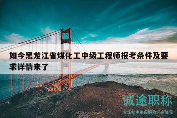 如今黑龙江省煤化工中级工程师报考条件及要求详情来了