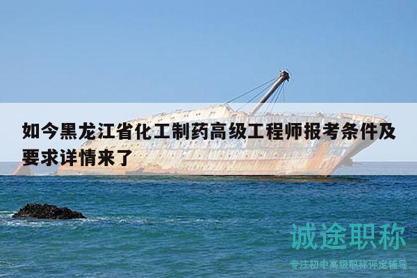 如今黑龙江省化工制药高级工程师报考条件及要求详情来了