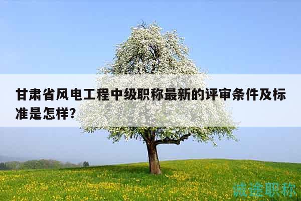 甘肃省风电工程中级职称最新的评审条件及标准是怎样？