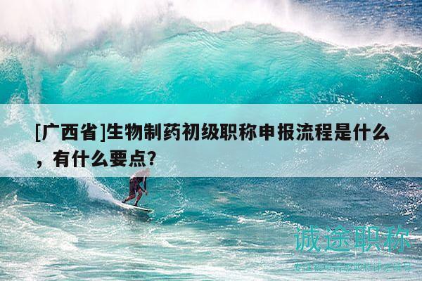 [广西省]生物制药初级职称申报流程是什么，有什么要点？