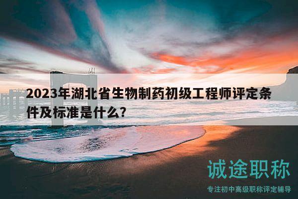 2023年湖北省生物制药初级工程师评定条件及标准是什么？