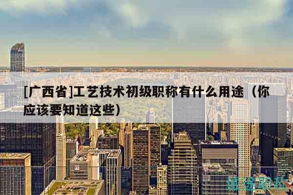 [广西省]工艺技术初级职称有什么用途（你应该要知道这些）