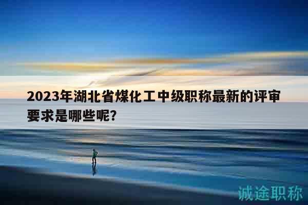 2023年湖北省煤化工中级职称最新的评审要求是哪些呢？