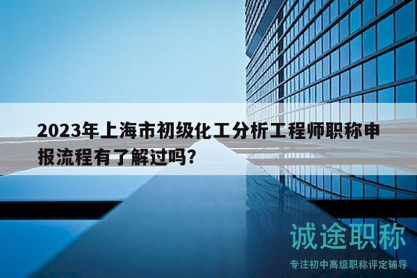 2023年上海市初级化工分析工程师职称申报流程有了解过吗？