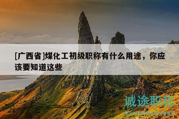 [广西省]煤化工初级职称有什么用途，你应该要知道这些