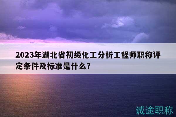 2023年湖北省初级化工分析工程师职称评定条件及标准是什么？