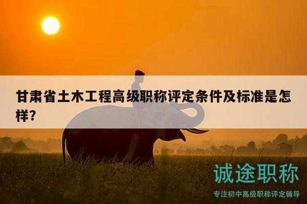 甘肃省土木工程高级职称评定条件及标准是怎样？