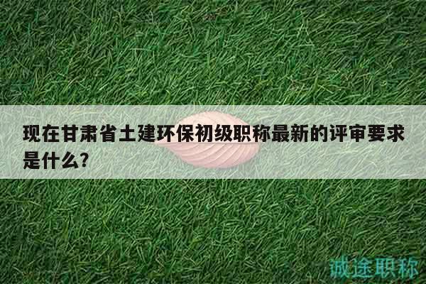 现在甘肃省土建环保初级职称最新的评审要求是什么？