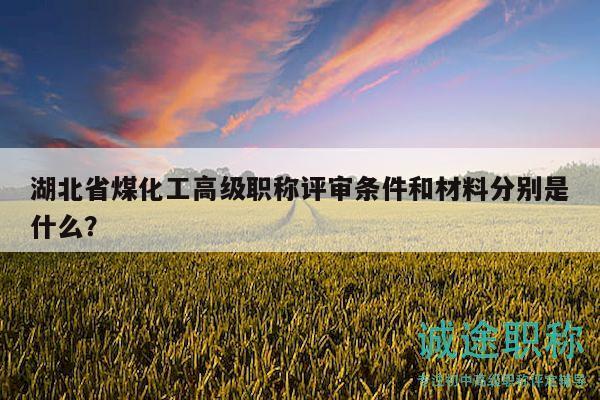 湖北省煤化工高级职称评审条件和材料分别是什么？