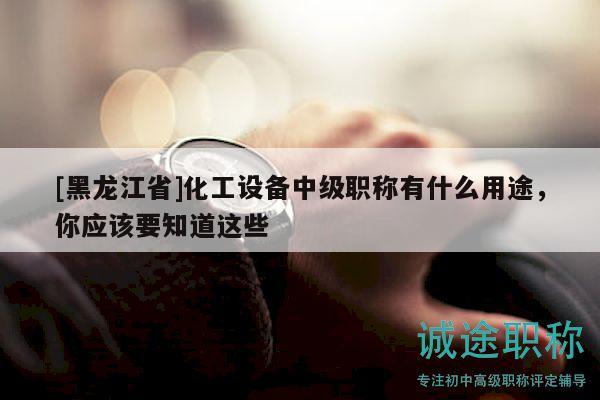 [黑龙江省]化工设备中级职称有什么用途，你应该要知道这些