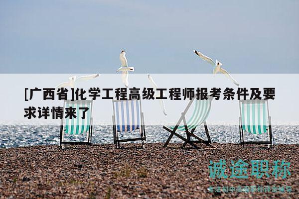 [广西省]化学工程高级工程师报考条件及要求详情来了