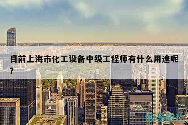 目前上海市化工设备中级工程师有什么用途呢？