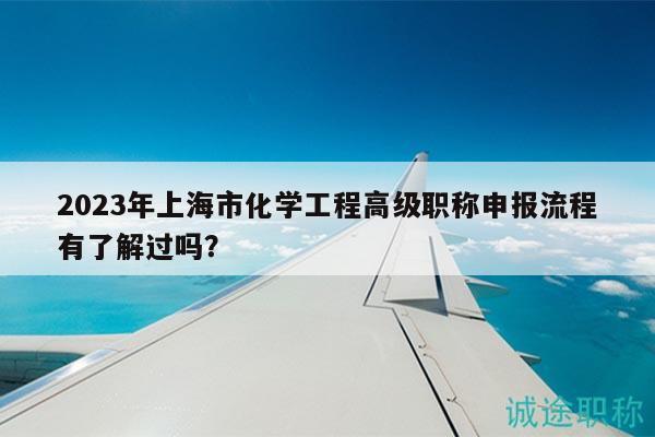 2023年上海市化学工程高级职称申报流程有了解过吗？