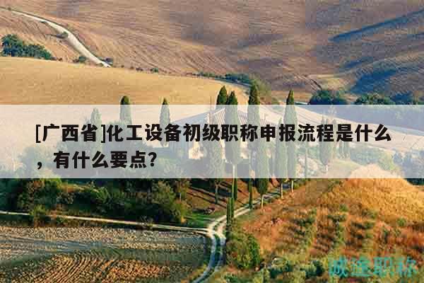 [广西省]化工设备初级职称申报流程是什么，有什么要点？