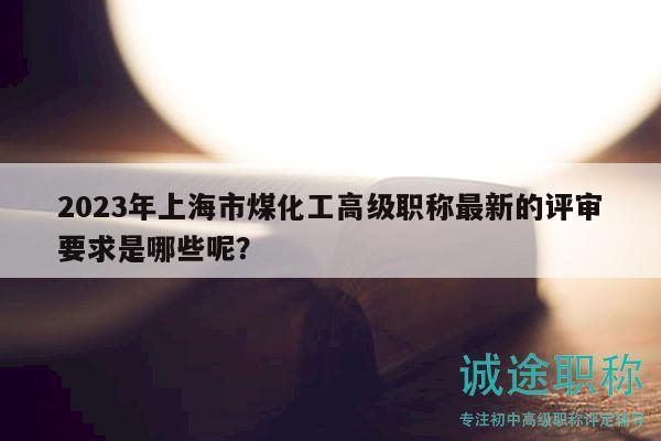 2023年上海市煤化工高级职称最新的评审要求是哪些呢？