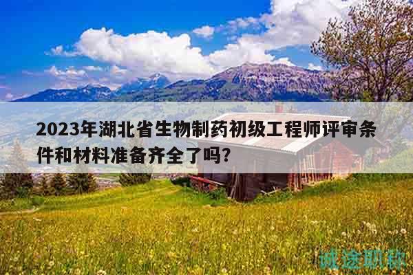 2023年湖北省生物制药初级工程师评审条件和材料准备齐全了吗？
